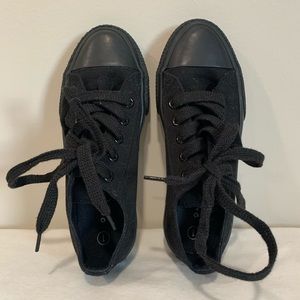 All Black low top sneakers